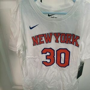Nike White and Orange NY KNICKS JULIUS RANDLE Short Sleeve Tee